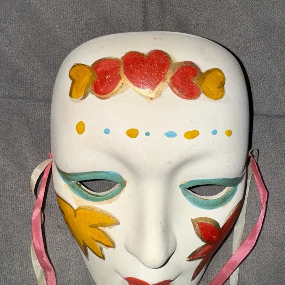 Vintage Decorative Ceramic Masquerade Mask‎ Mardi Gras New Orleans Wall Hanging
